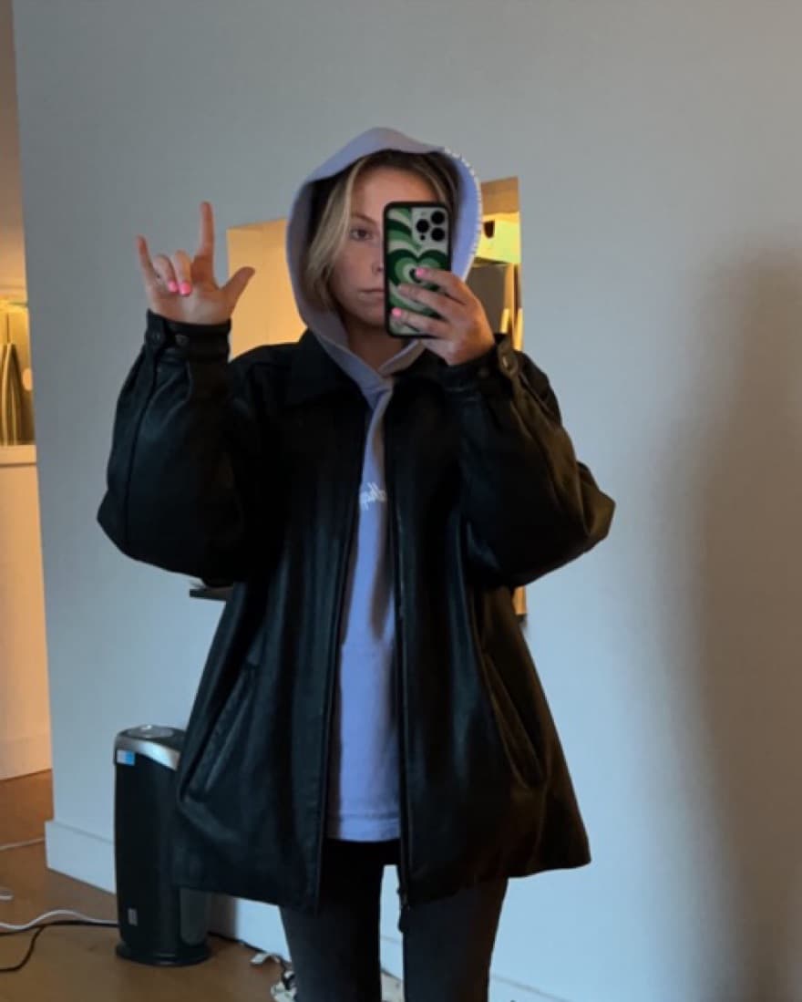 Vintage Black Leather Jacket - Image 2