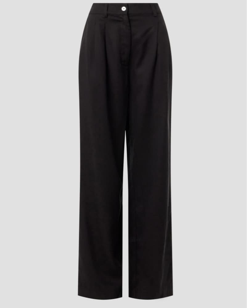 DONNI Black Twill Pleated Pants - Image 4