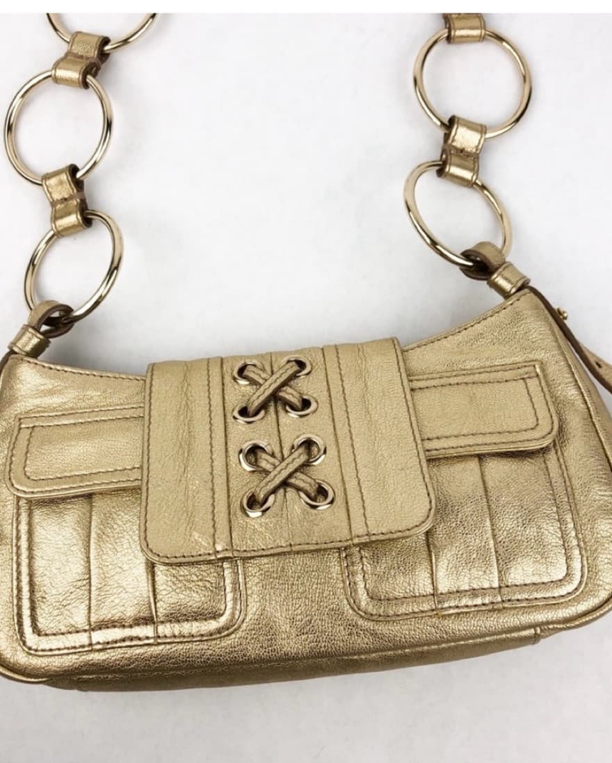 Gold YSL Vintage Corset shoulder Bag  - Image 3