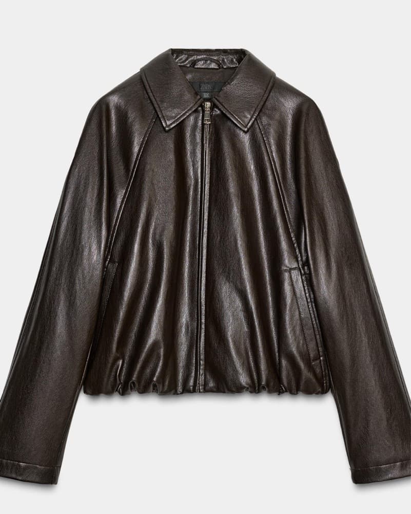Chocolate Brown Leather Jacket  - Image 2
