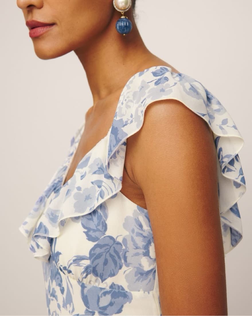 Blue Floral Reformation Dress - Image 2