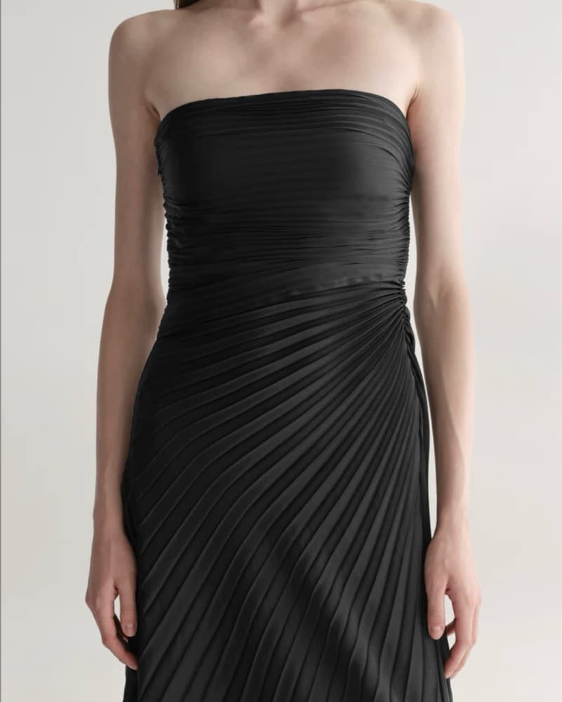 Bianca Strapless Pleated Maxi Dress - Image 2
