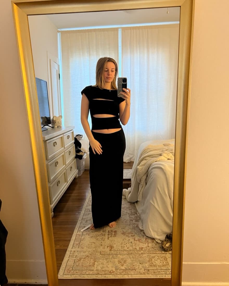 Reformation Black Cutout Midi Dress - Image 3