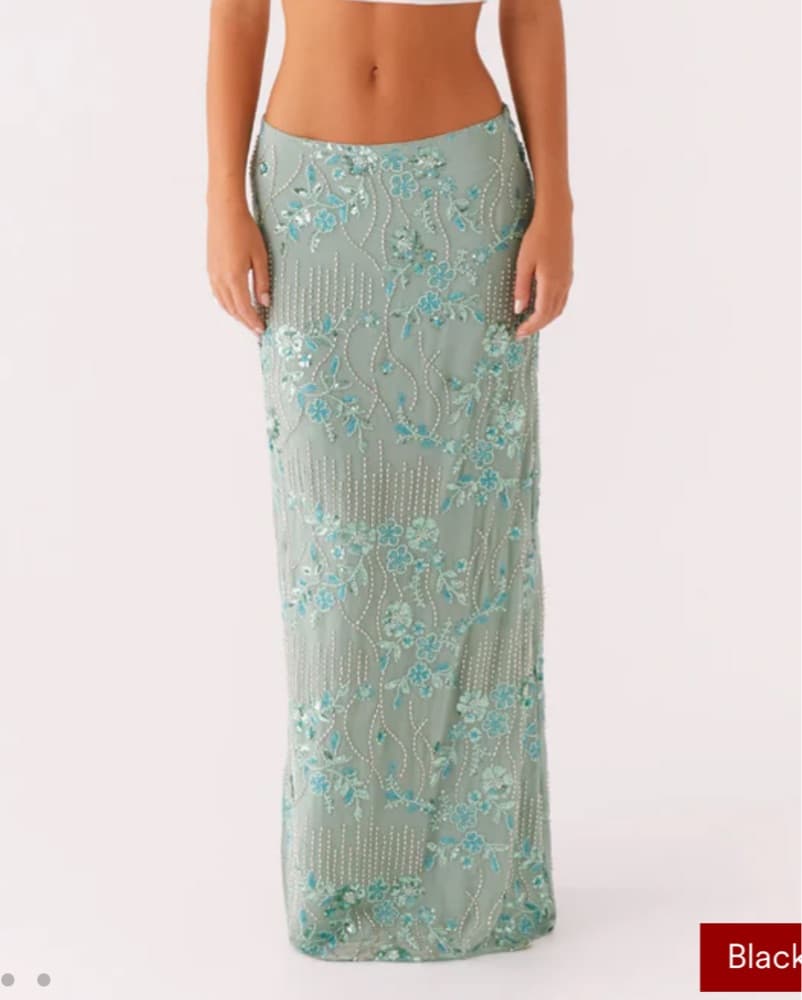 Sage Green Sequin Embellished Maxi Dress - Image 3