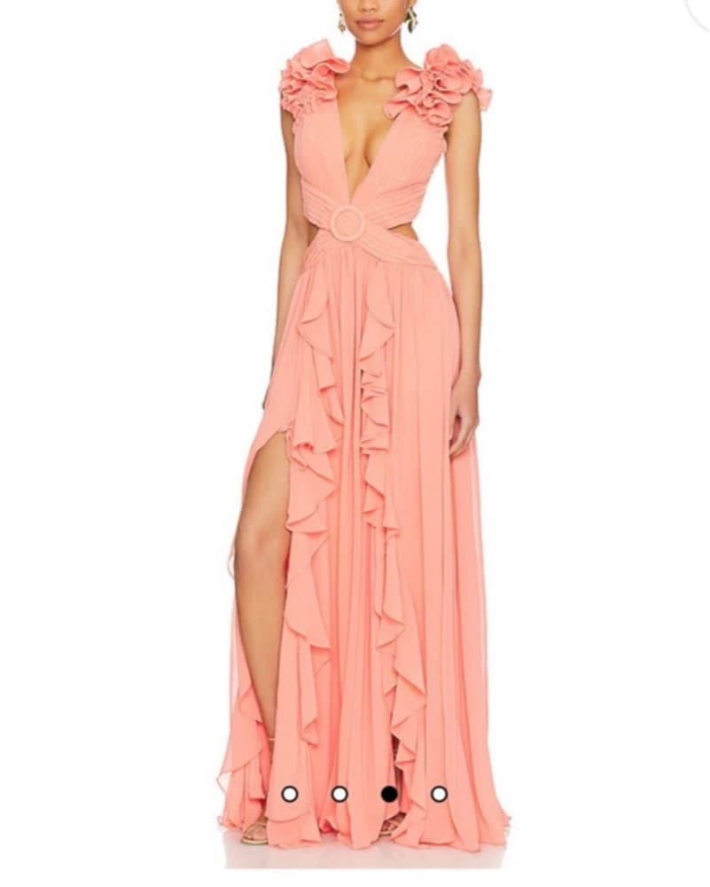 PatBo Ruffled V-Neck Dress - Image 1