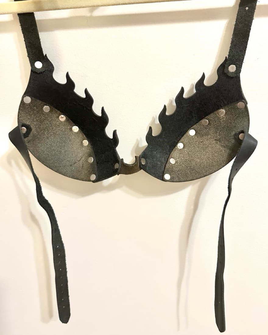Flame Thrower Leather Bra Top - Image 5