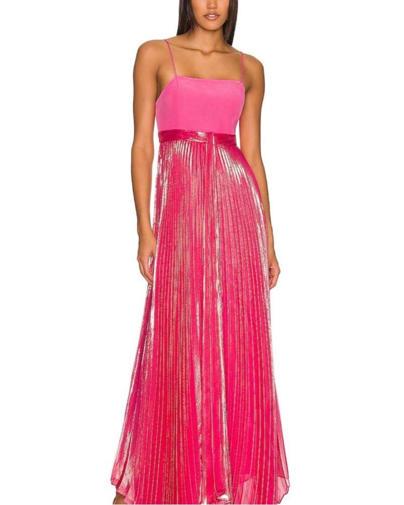 Alice + Olivia Pink Pleated Maxi Dress - Image 1