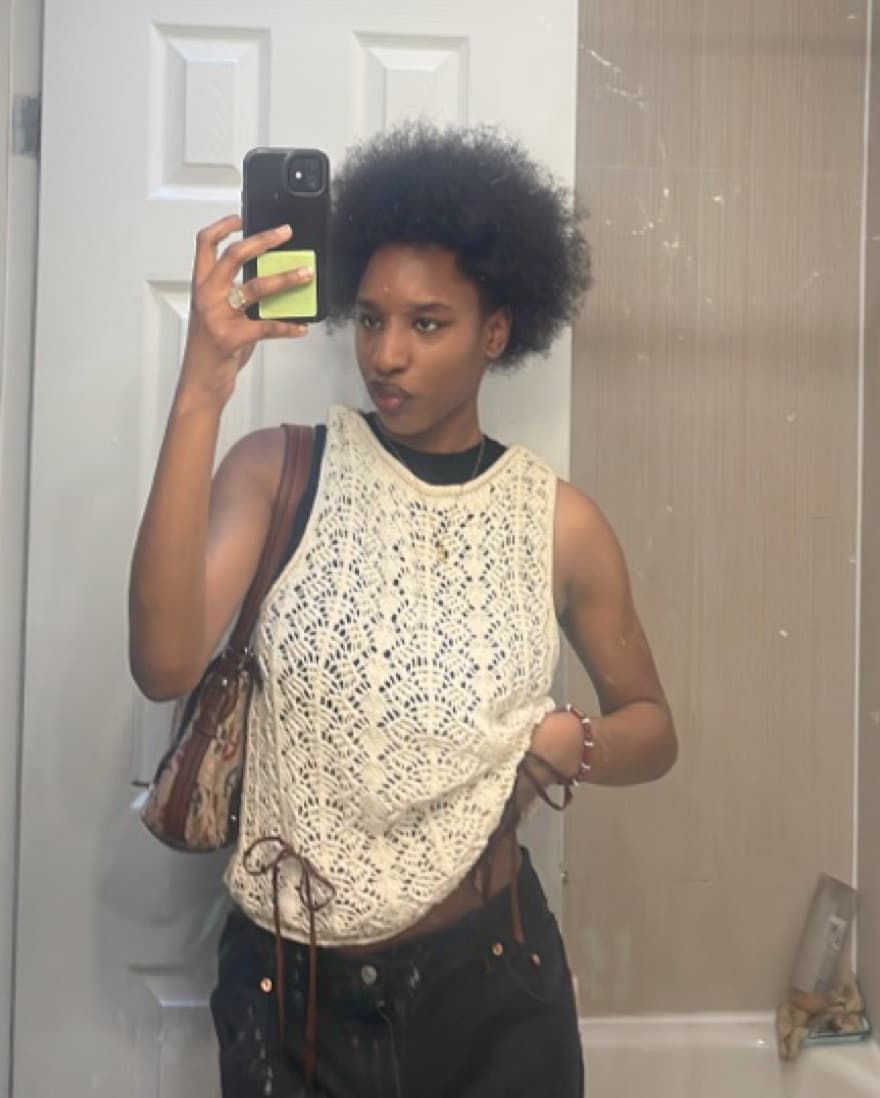 crochet off white tank - Image 1