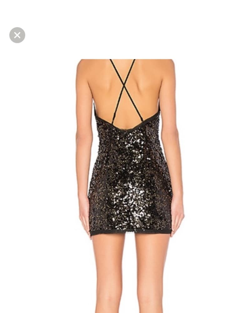 Sequin Black Mini Dress - Image 2