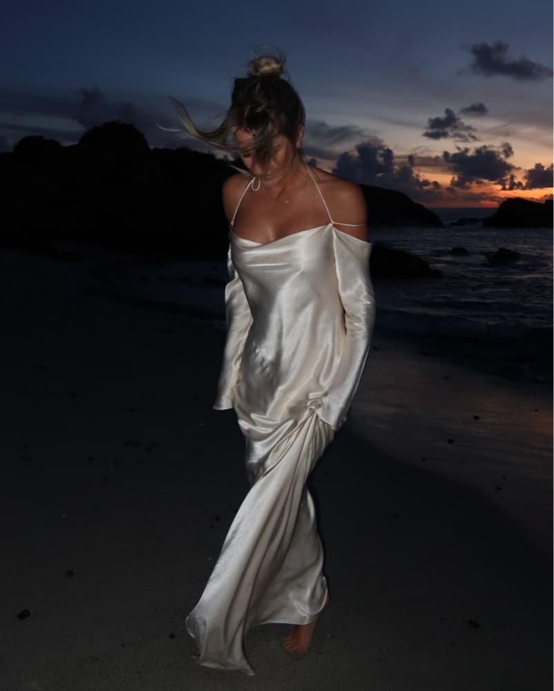 LA LUNE OFF SHOULDER TIE MAXI DRESS - Image 1