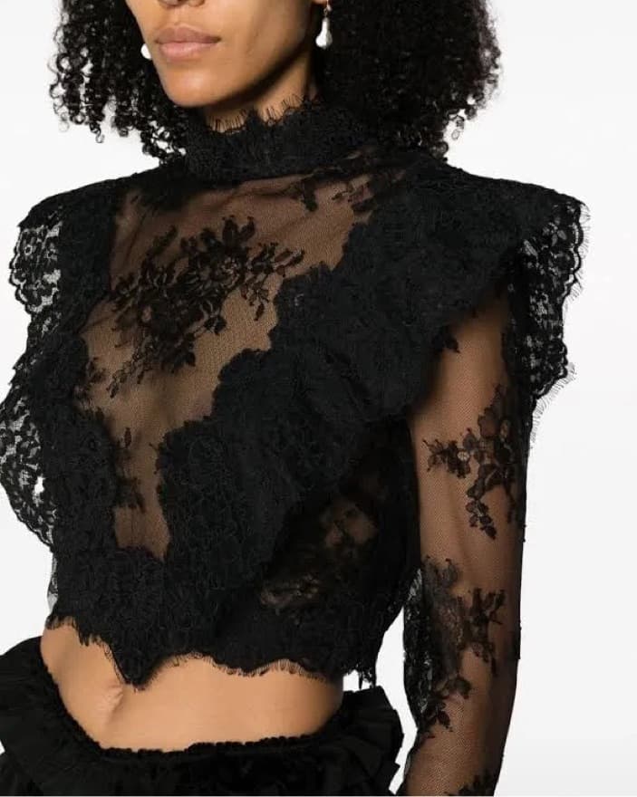 Zimmermann Sensory Lace Cropped Top - Image 1