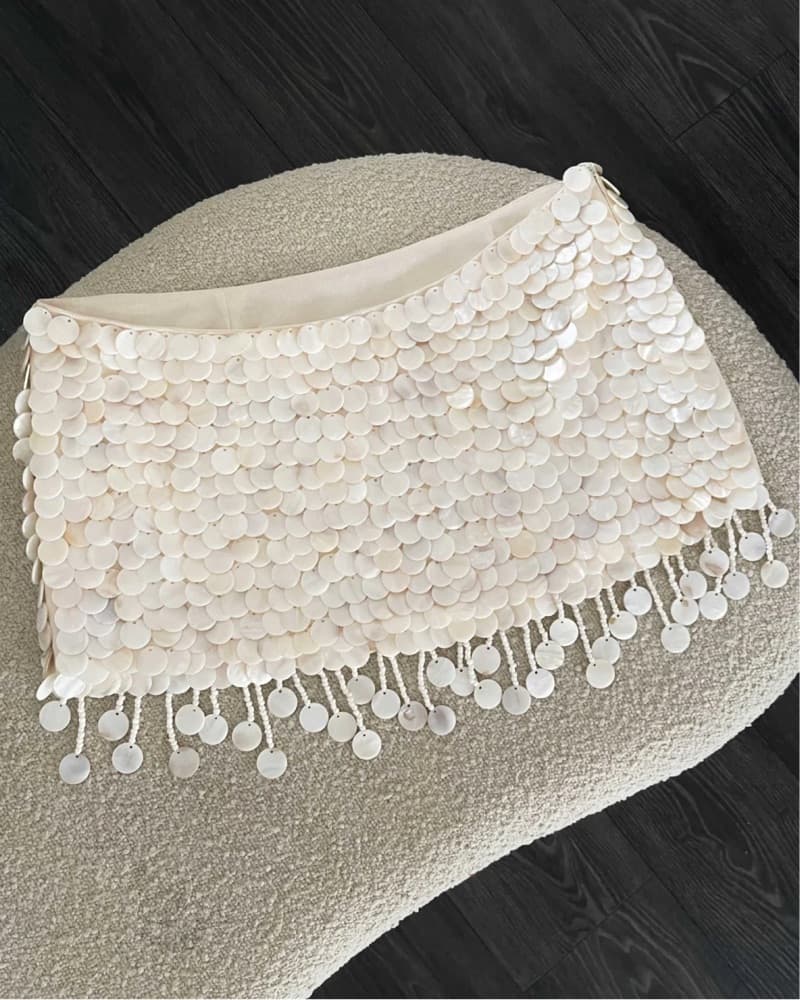 Idah Mother Of Pearl Beaded Mini Skirt  - Image 1