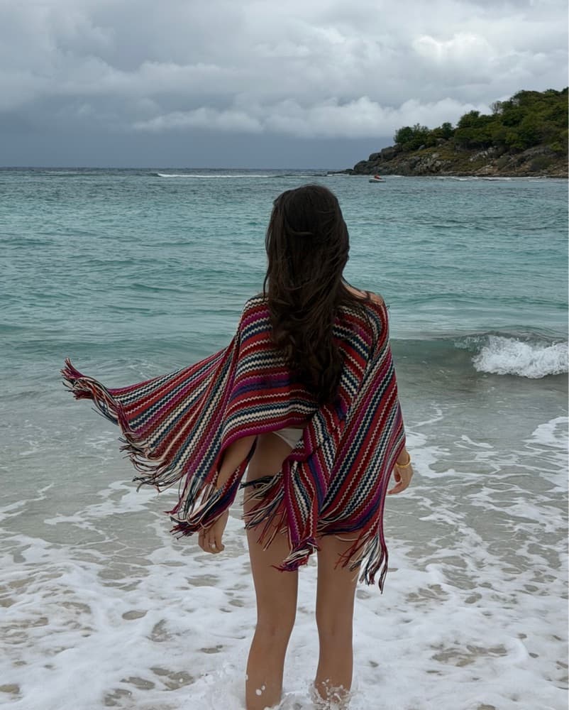 $430 Missoni Pink Fringe Wool Poncho - Image 5