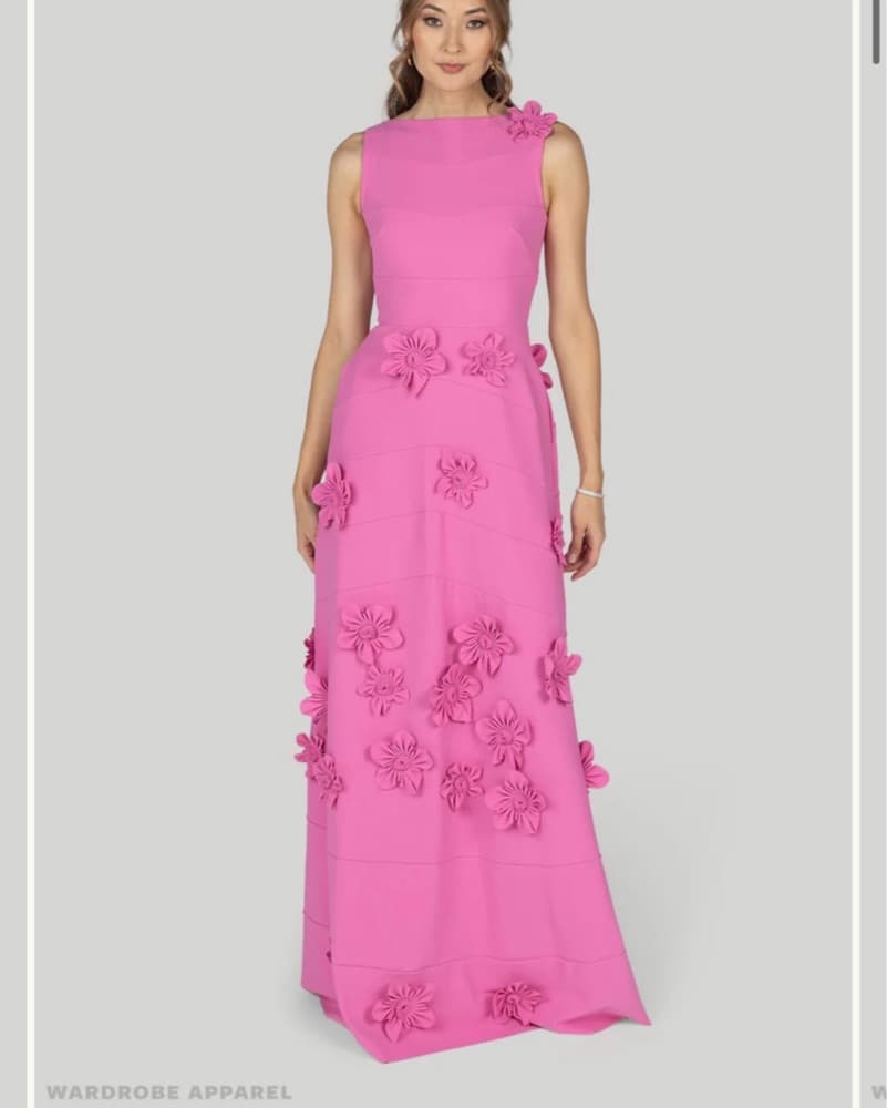 Elegant Pink Floral Maxi Dress - Image 1