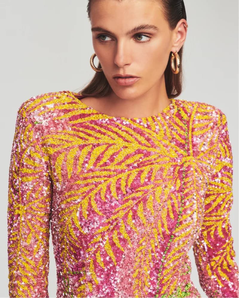 Retrofête Sequined Palm Dress - Image 3