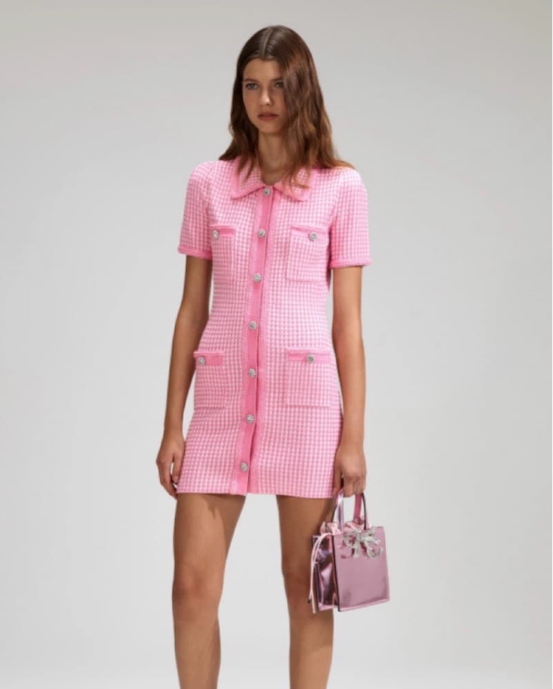 Self Portait pink Lurex Mini Dress  - Image 2