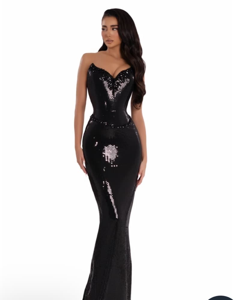 Albina Dyla Dazzling Sequin Mermaid Gown - Image 1