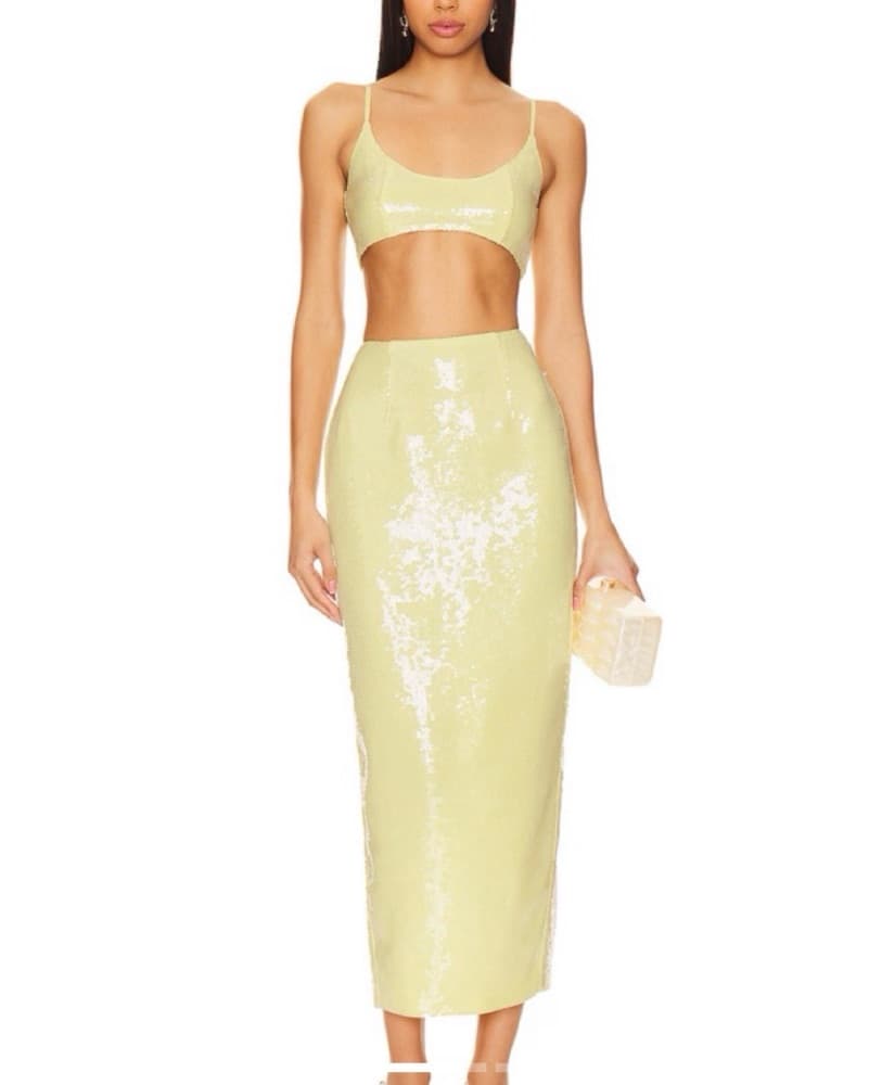 Sau Lee Oksana Sequined Yellow Set - Image 1