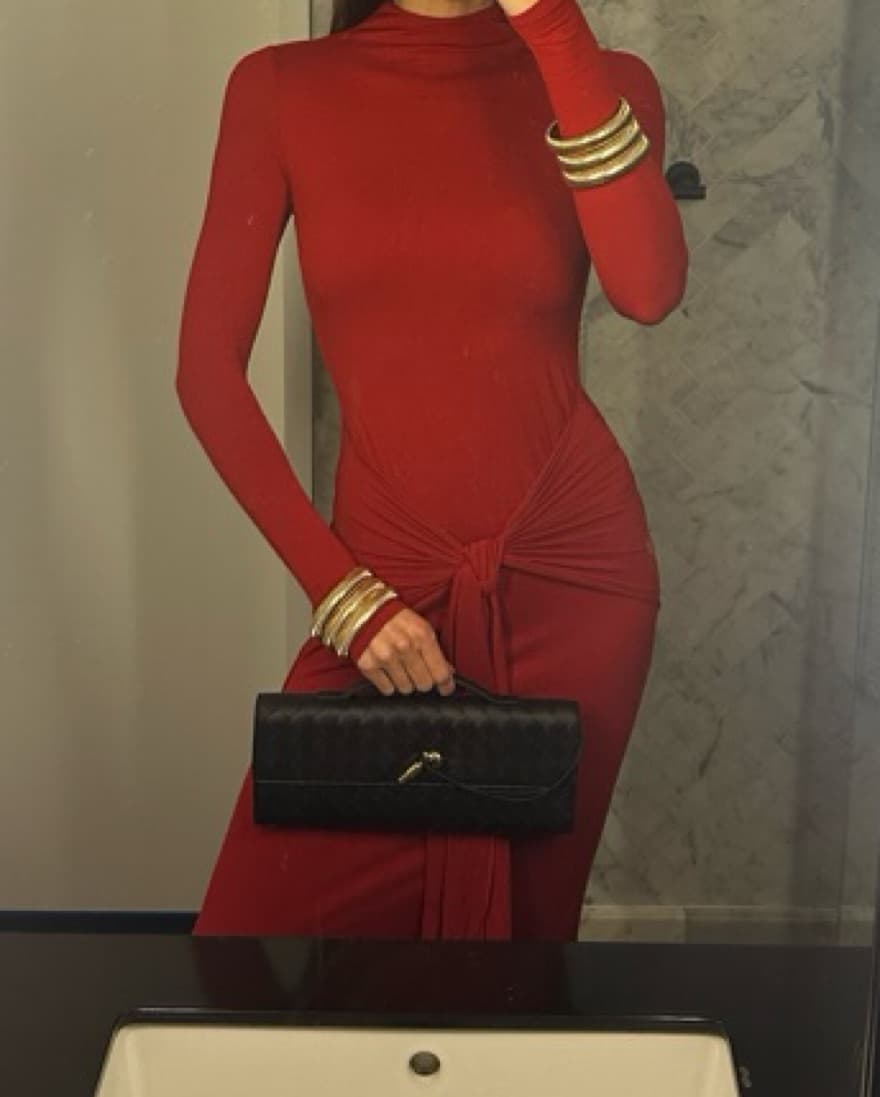Red Maxi Tie Dress - Image 4