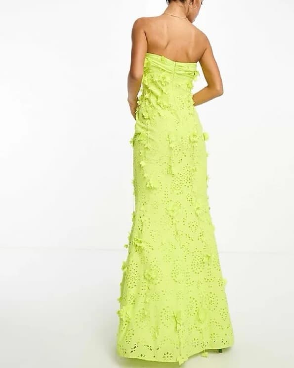 ASOS DESIGN Bandeau Broderie Maxi Dress  - Image 4