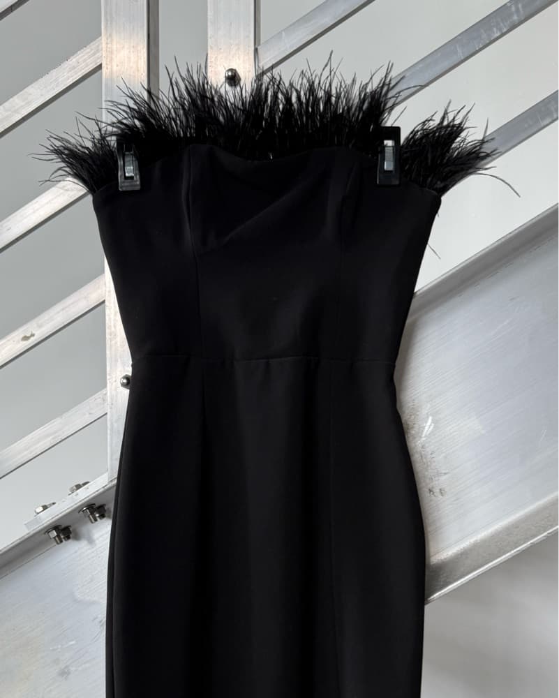 Feather House Of CB Black Dress - Image 3