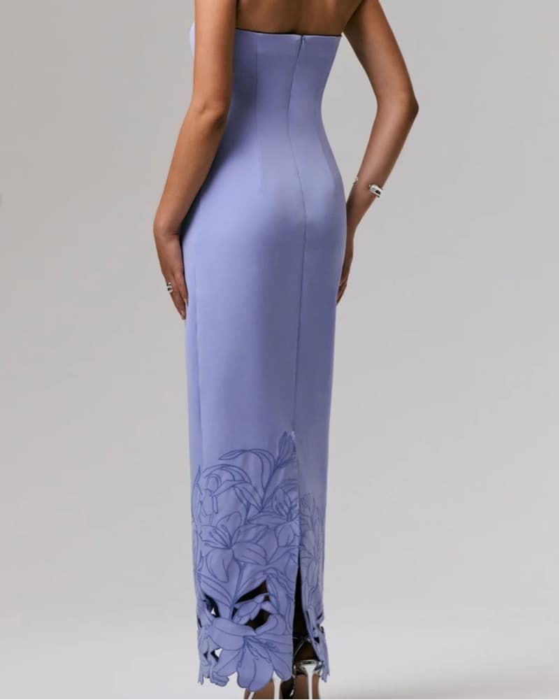 ClubLLondon Strapless Purple Maxi Dress - Image 3