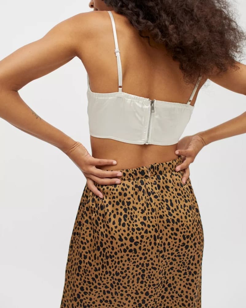 White Satin Corset Crop Top - Image 3