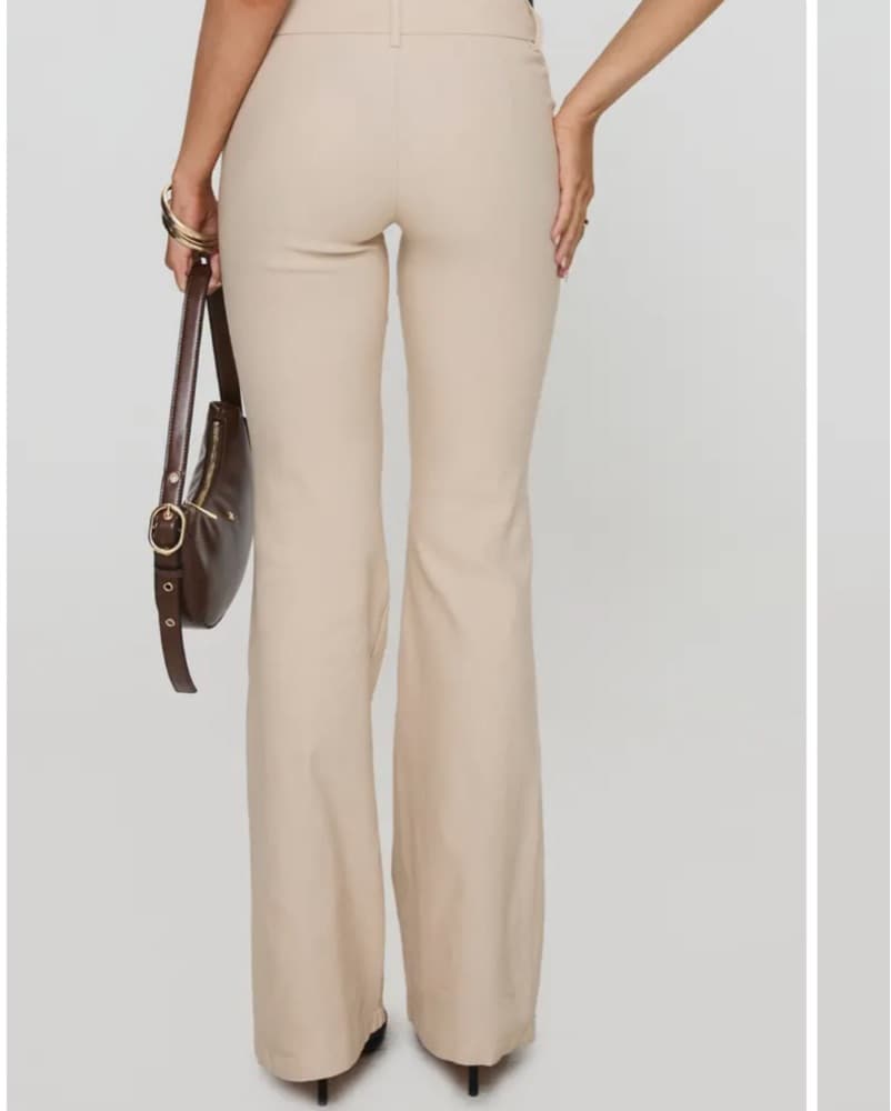 Chic Beige Flare Trousers - Image 2