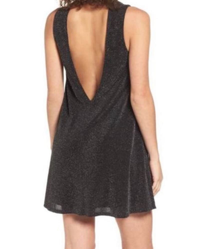 Choker Velvet Sparkly Mini Dress - Image 2