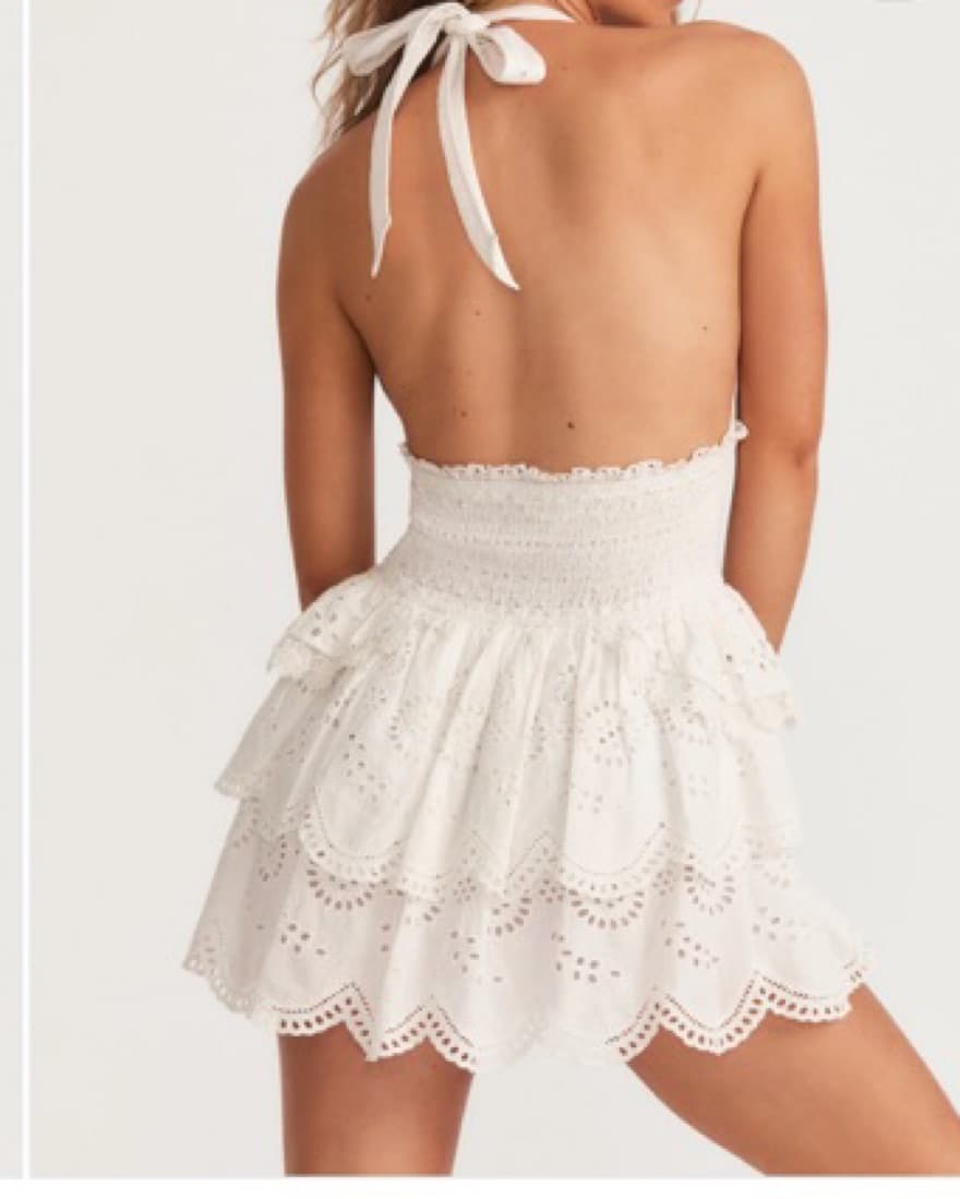 LoveShackFancy Deanna Halter Mini Dress  - Image 3