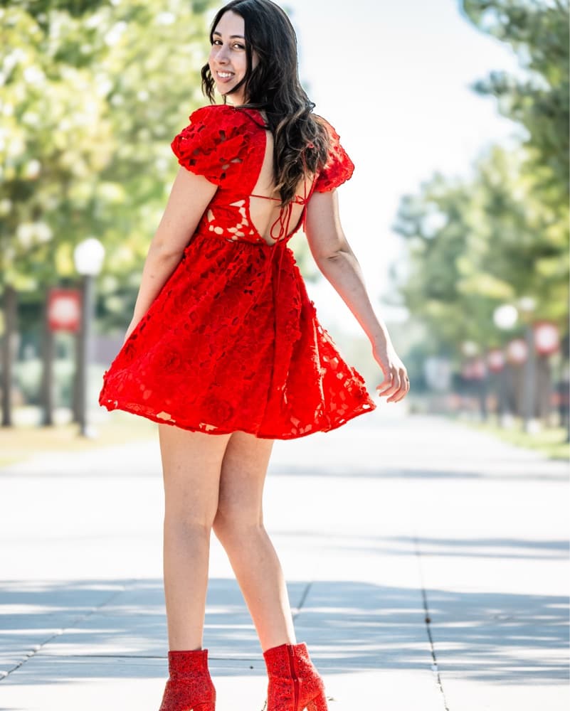 Red Floral Dress - Image 2