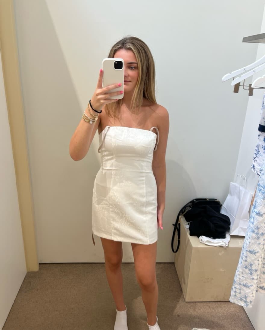 Reformation Gabby  Dress White  - Image 2