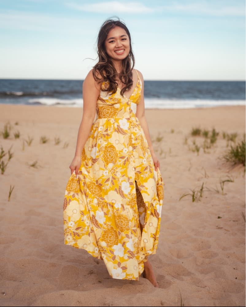 Yellow Floral Petite Maxi Sundress - Image 1