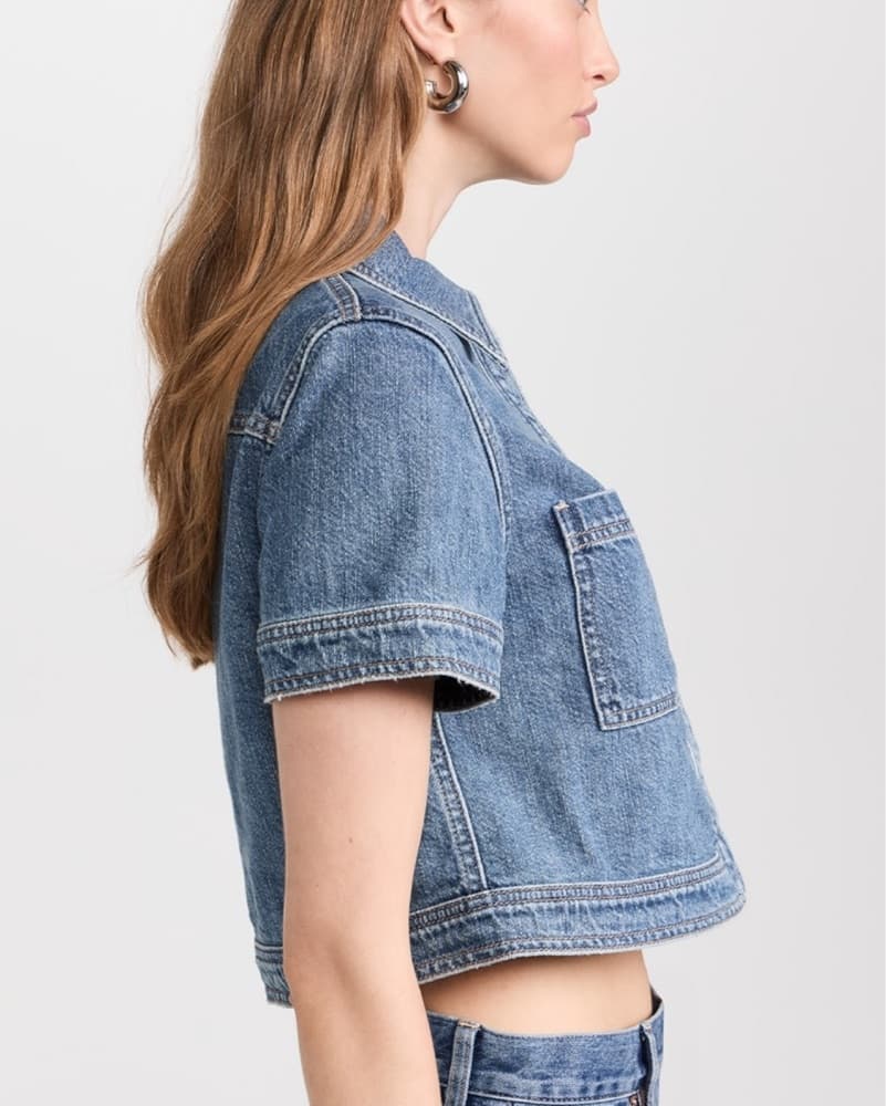Cropped Denim Jacket - Image 4