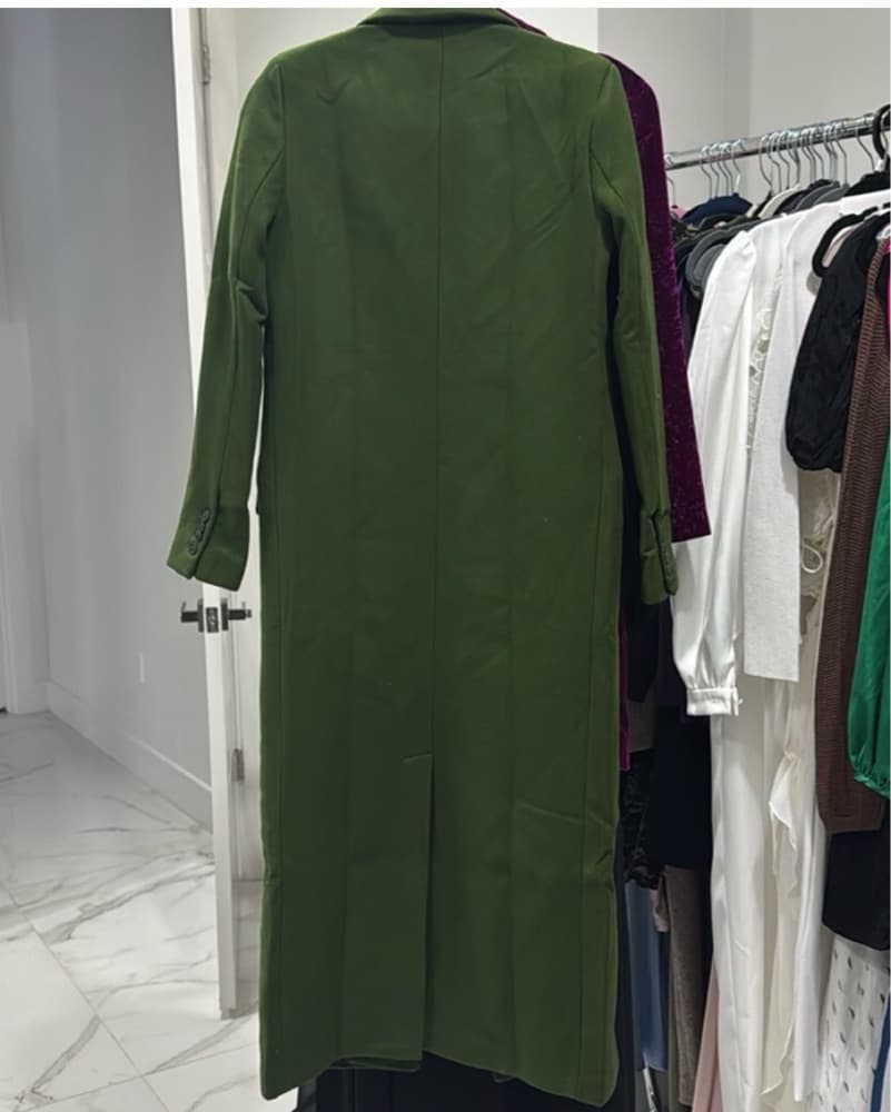 Chic Green Wool Coat - Image 4