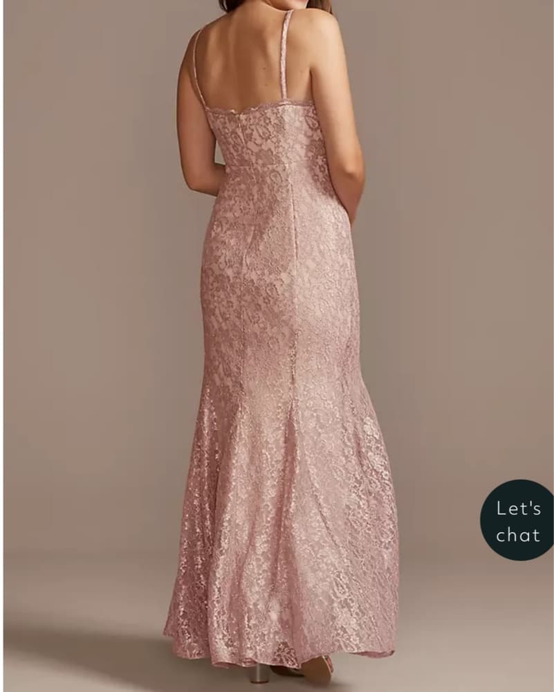 GLITTER LACE SPAGETTI STRAP GODET GOWN - Image 2