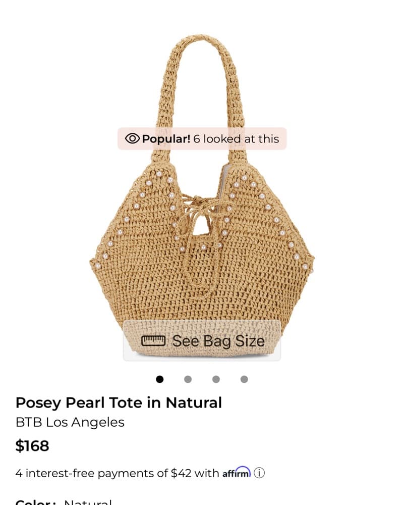 Crocheted Pearl Tote Bag - Image 1