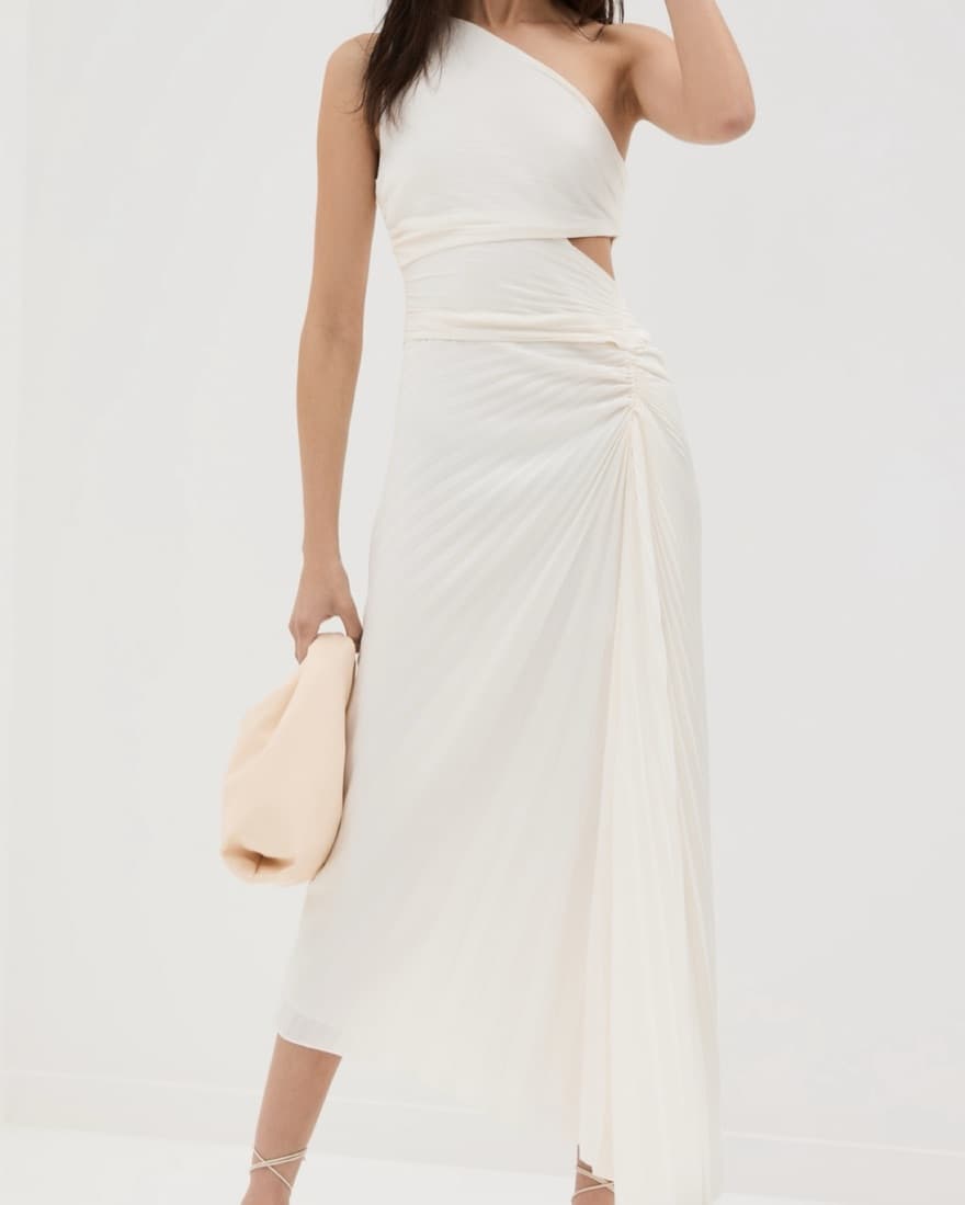 A.L.C. One-Shoulder Pleated Maxi Dress - Image 1