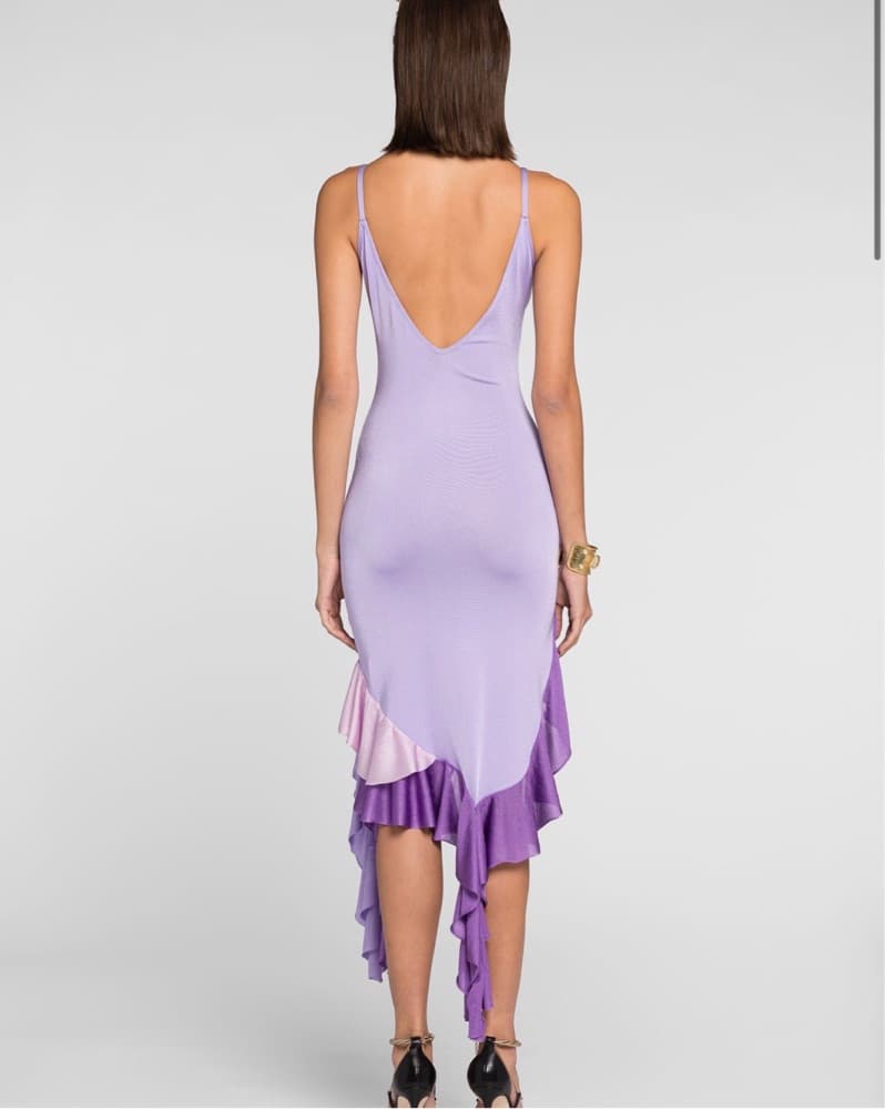 Roberto Cavalli Ruffled asymmetric plung - Image 3