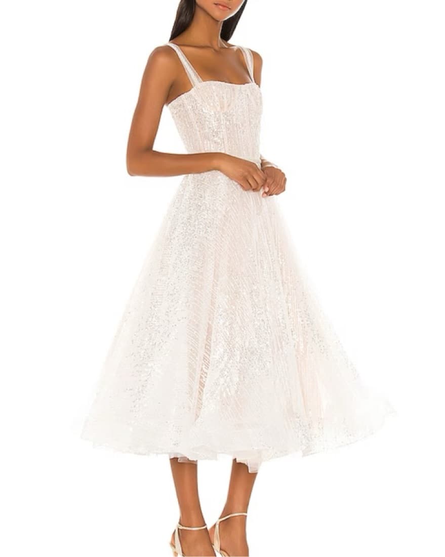 Bronx and Banco Midi Dress in White   - Image 1