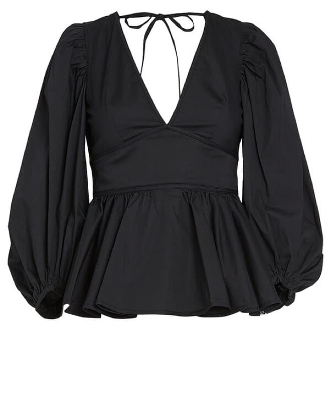 Staud Black Luna Poplin Top - Image 2
