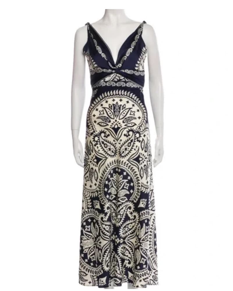Caroline Constas Paisley Silk Dress  - Image 1