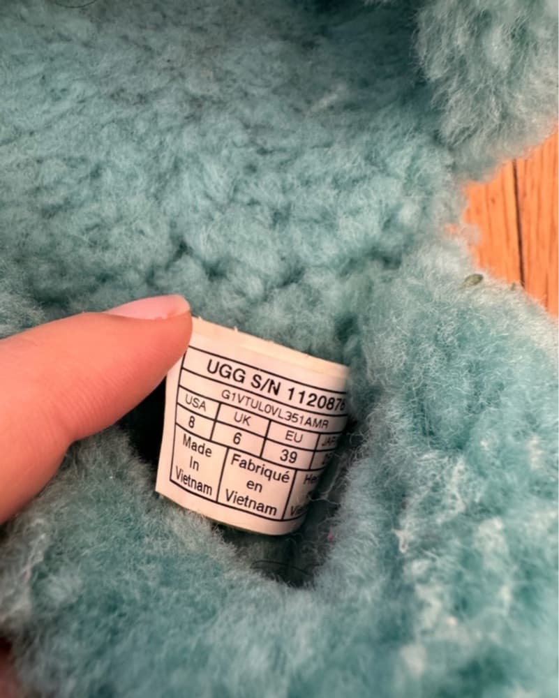 UGG Oh Fluffita Teal Green Slippers - Image 5