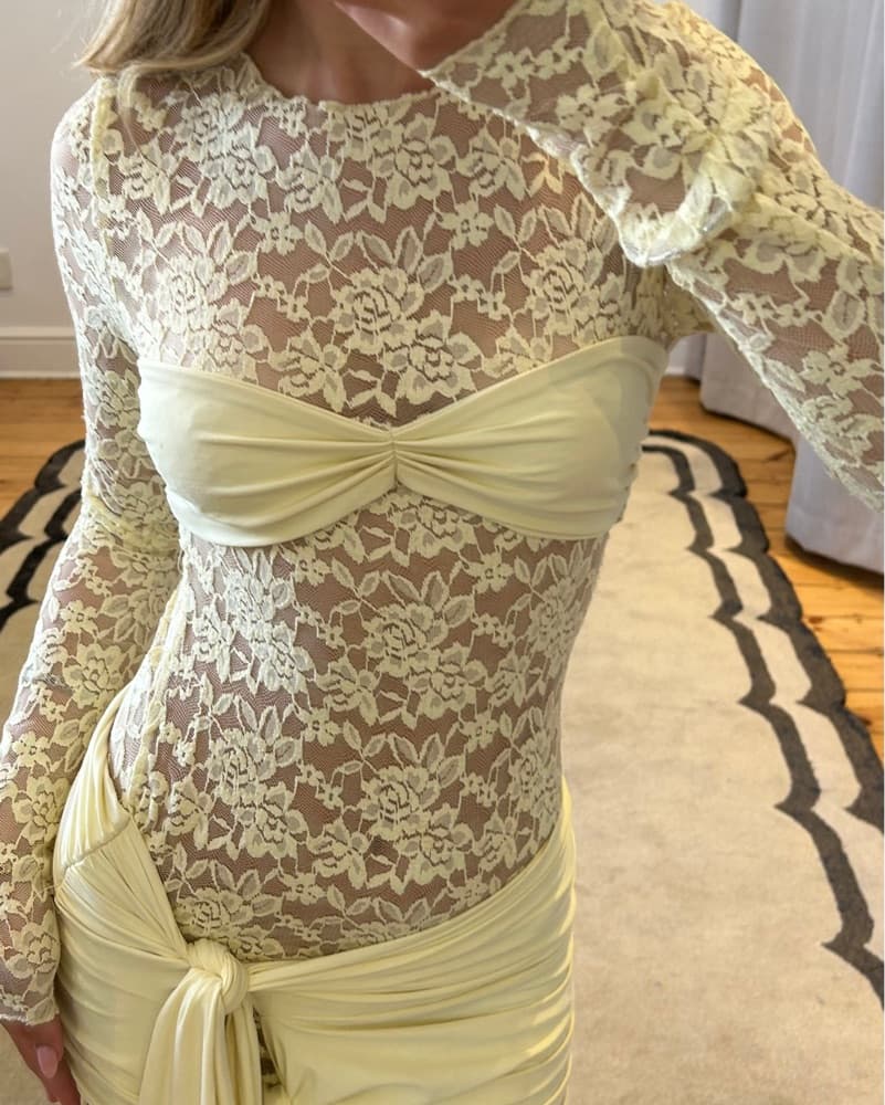 Lioness Butter Yellow Mini Dress - Image 2
