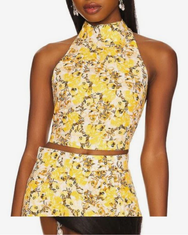 Yellow Floral Haltermaxi Set - Image 4