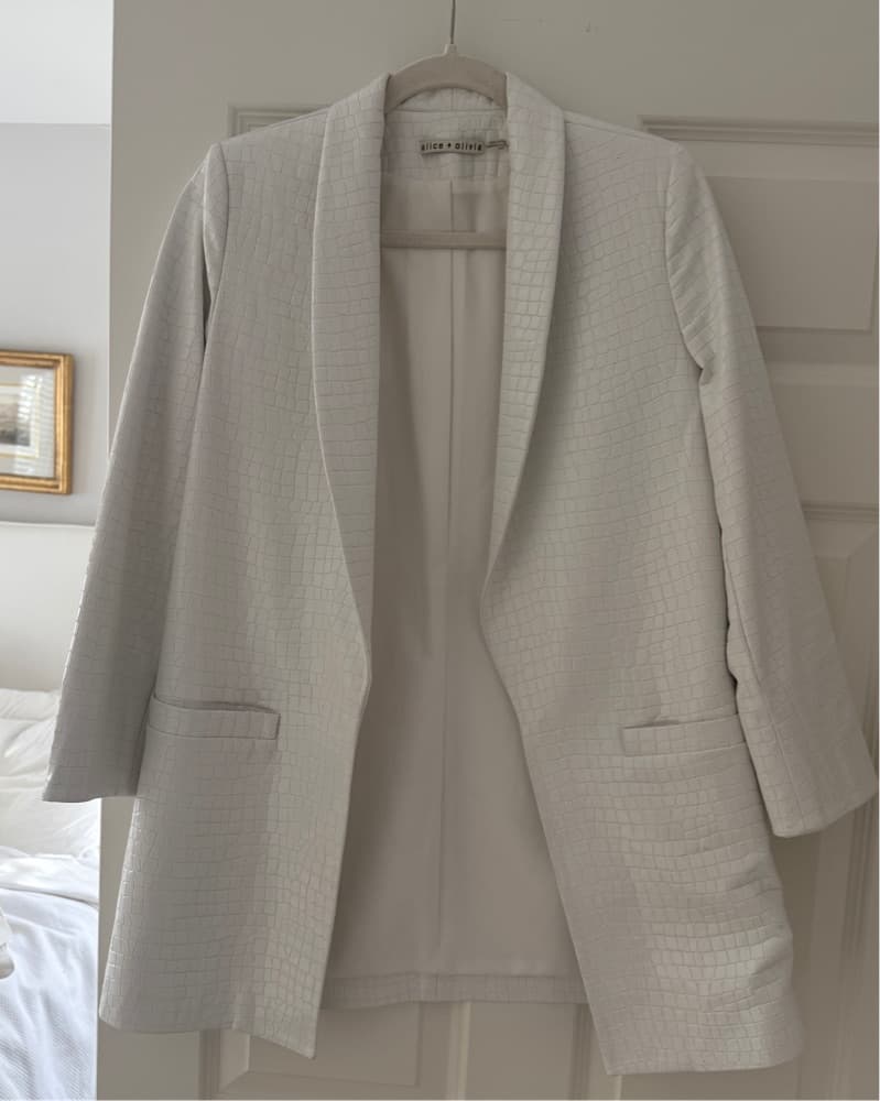 Alice & Olivia White Crocodile Trench  - Image 3