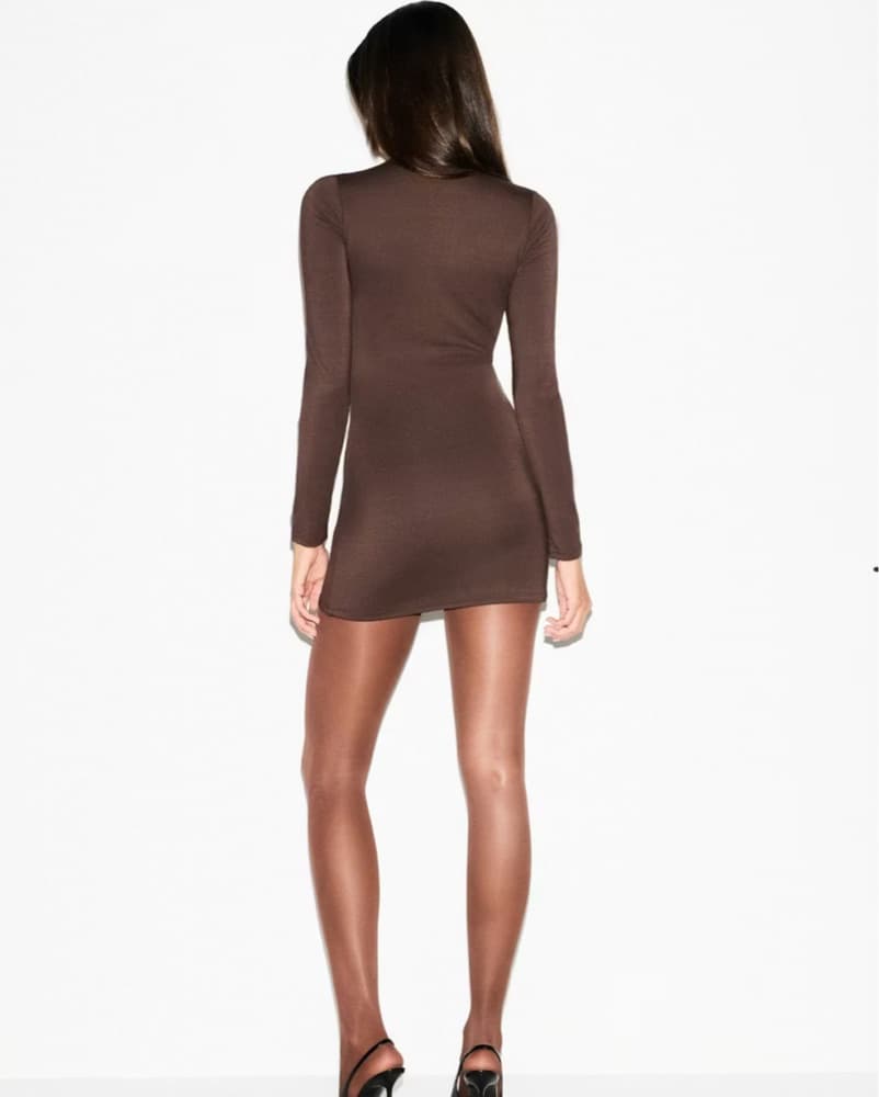 Skims Brown Tight Longsleeve Dress - Image 3
