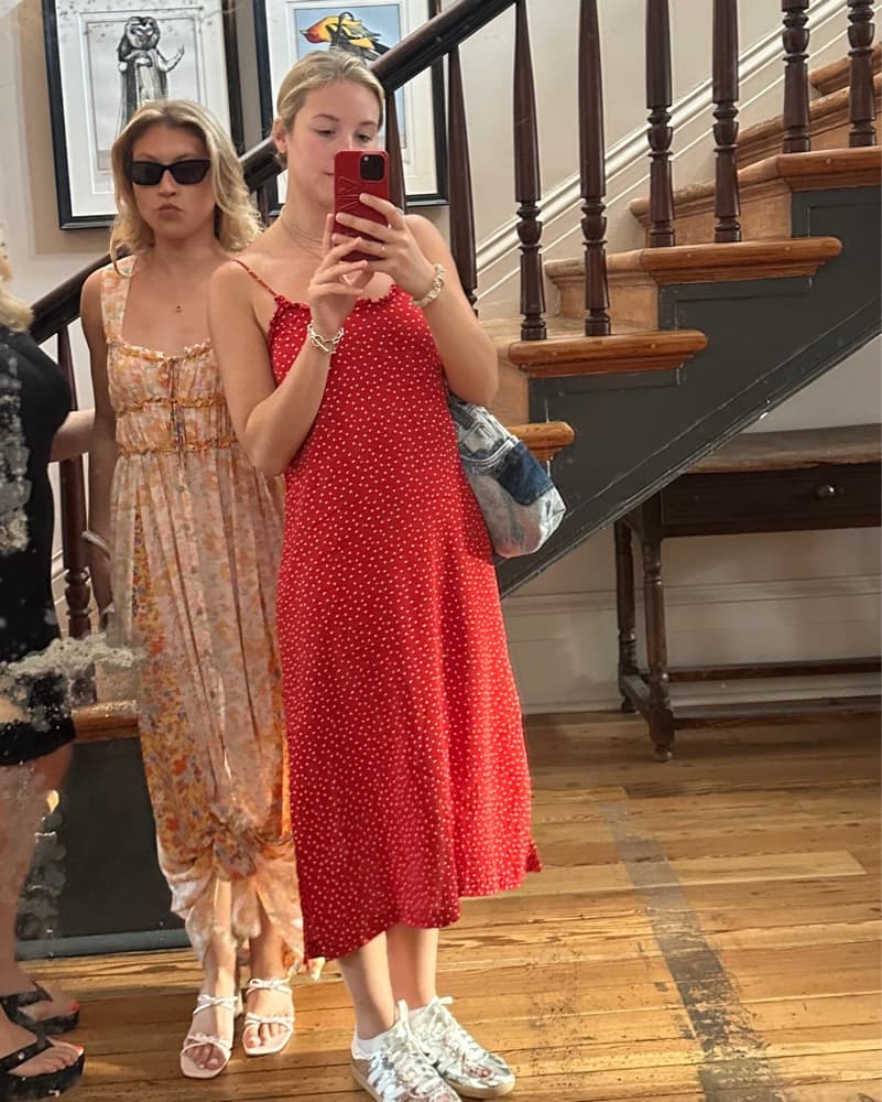 Anthropologie Polka Dot Midi Dress - Image 1
