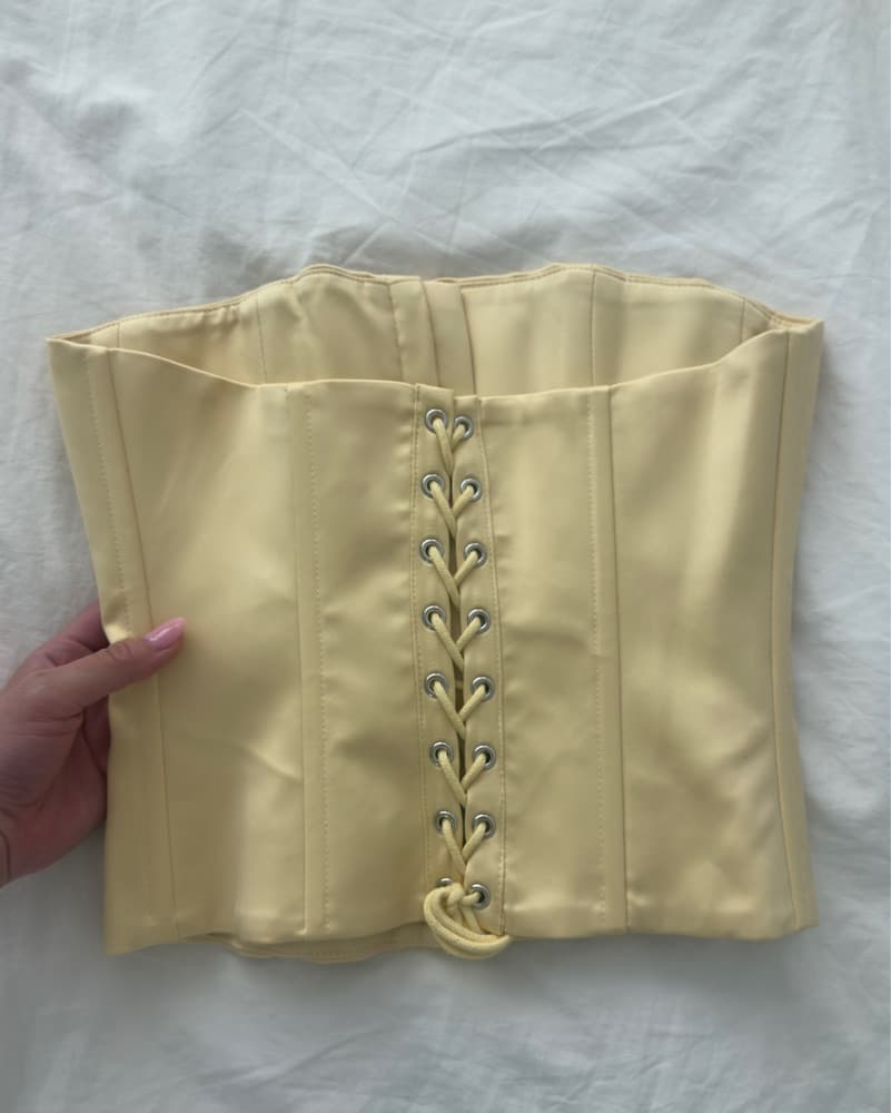 Danielle Guizio Strapless Corset Top - Image 3