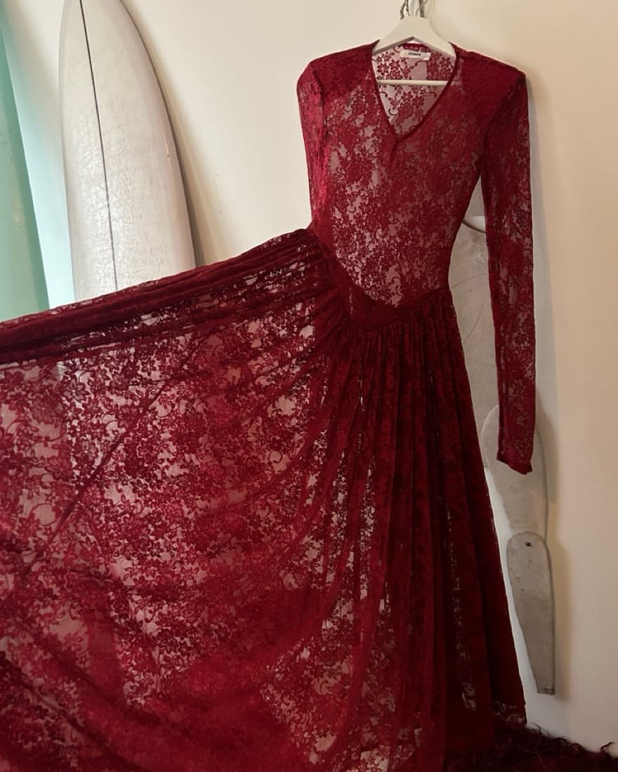 Sheer Lace Drop Waist Interior Dress - Image 1